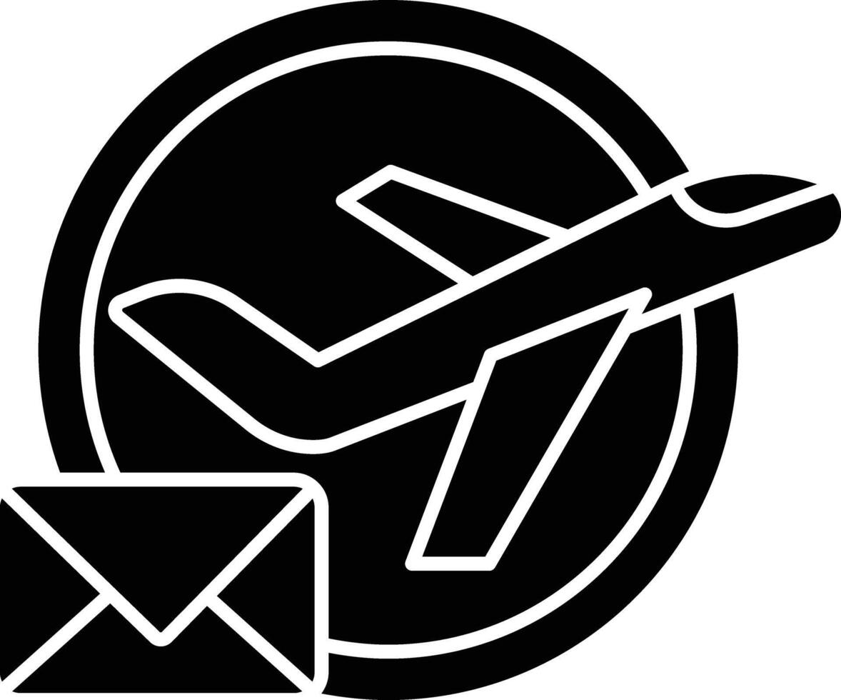 Post By air solid glyph illustration vector