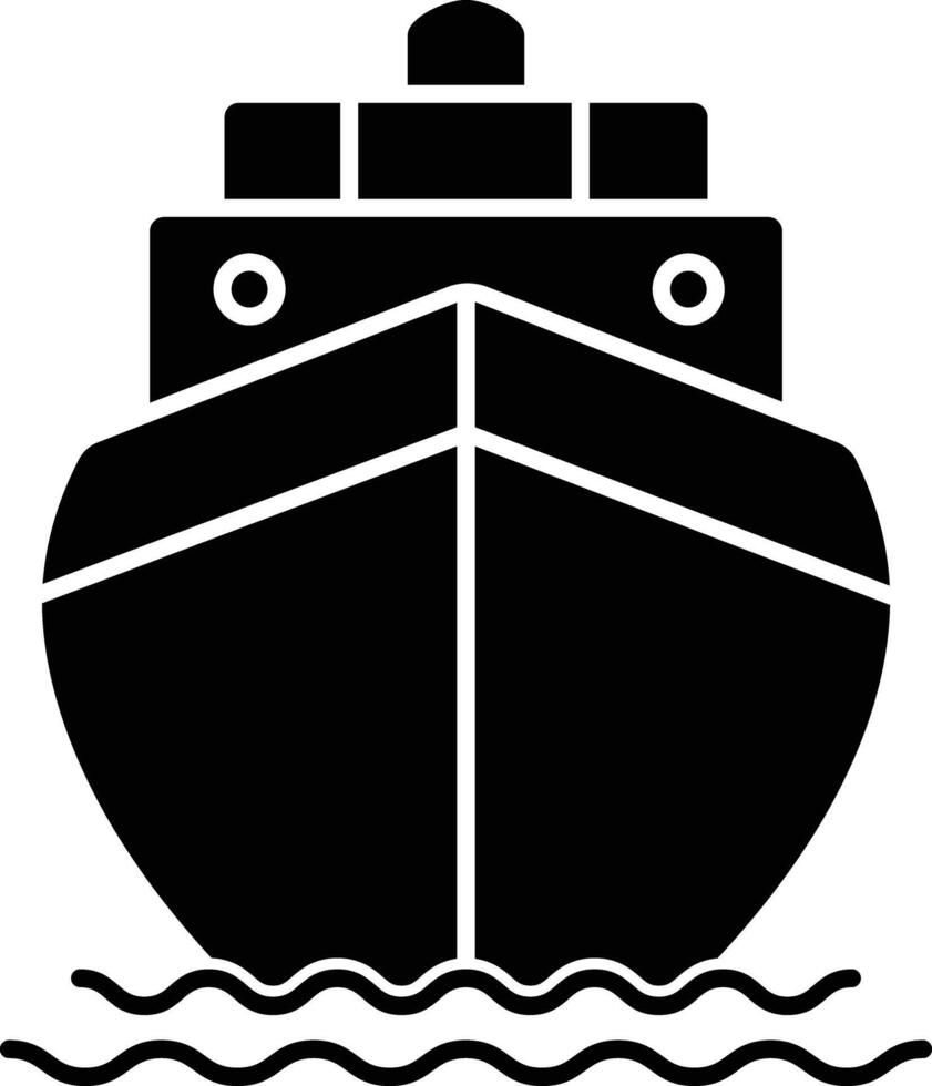 Cargo boat solid glyph illustration vector