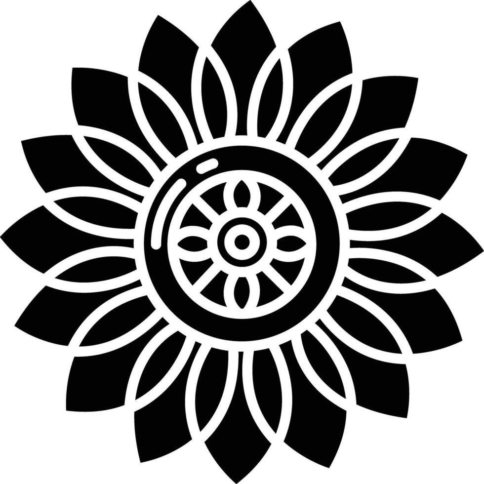 Kolam solid glyph illustration vector