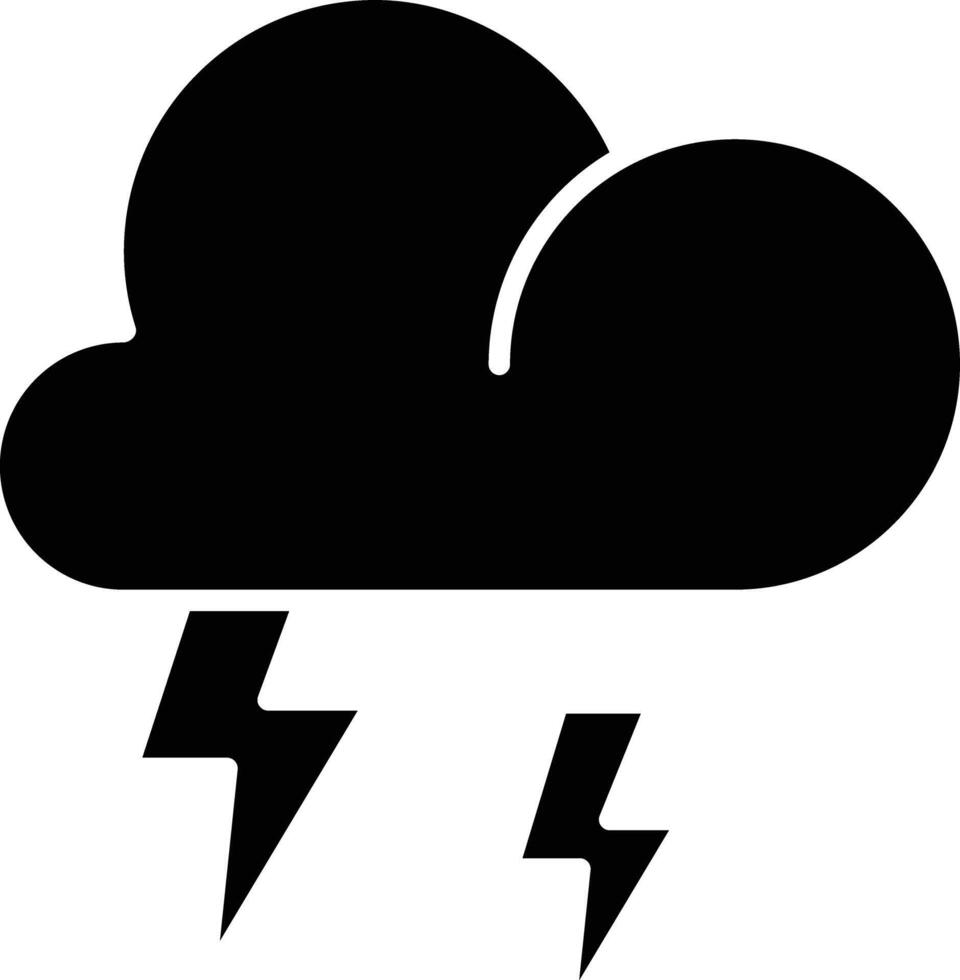 Thunder solid glyph illustration vector