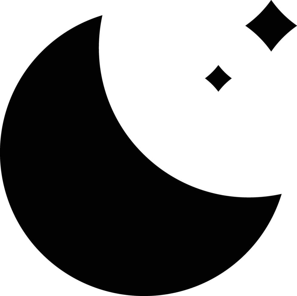 Moon solid glyph illustration vector