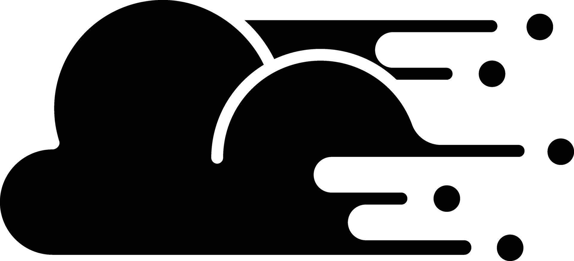 Moving cloud solid glyph illustration vector