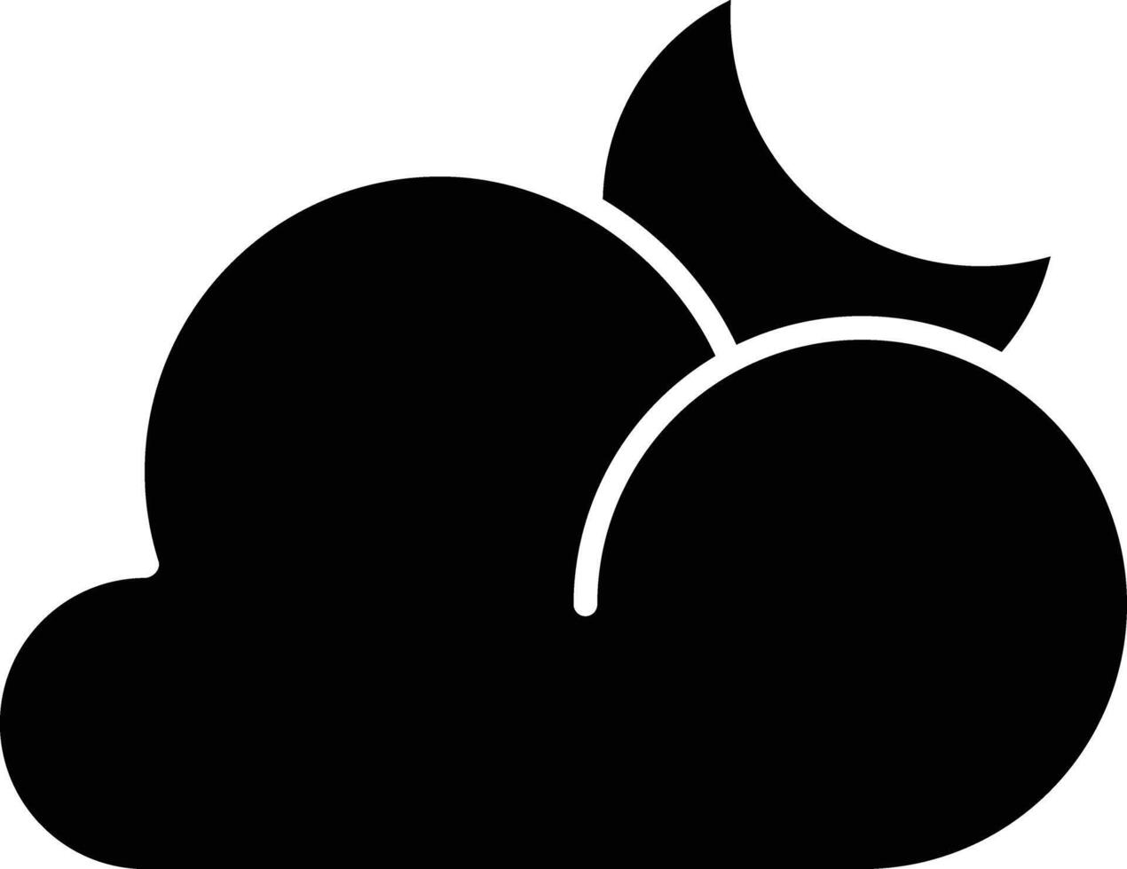 Moon solid glyph illustration vector