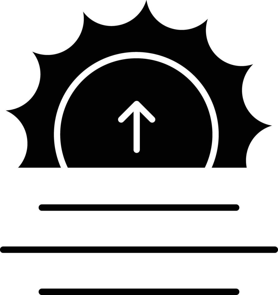 Sunrise solid glyph illustration vector