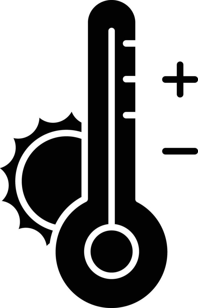 Temperature solid glyph illustration vector