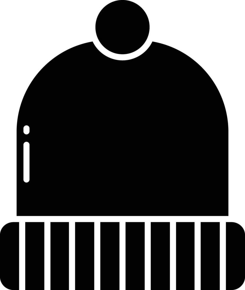 Beanie hat solid glyph illustration vector