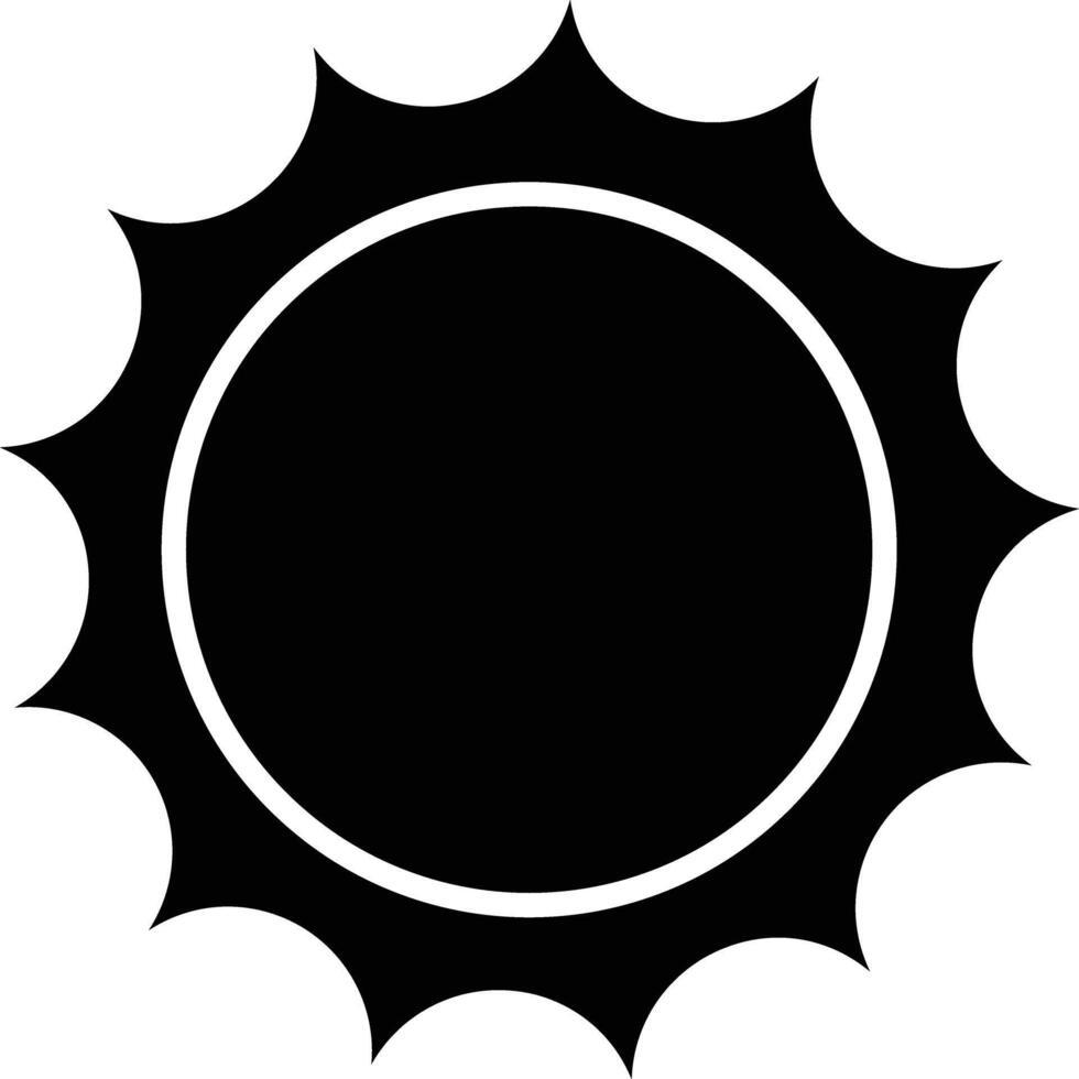 Sun solid glyph illustration vector