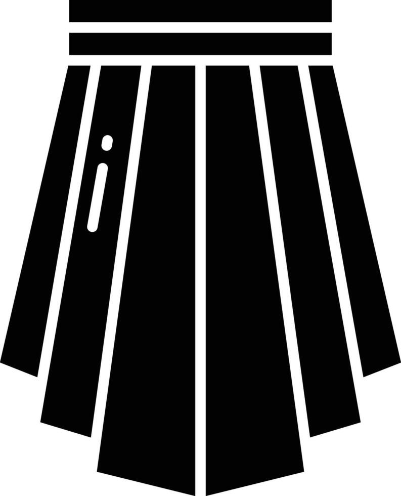 Skirt solid glyph illustration vector