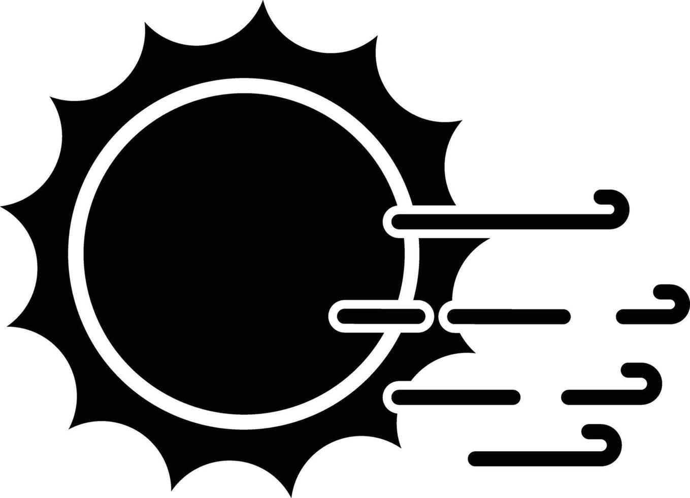 Day wind solid glyph illustration vector