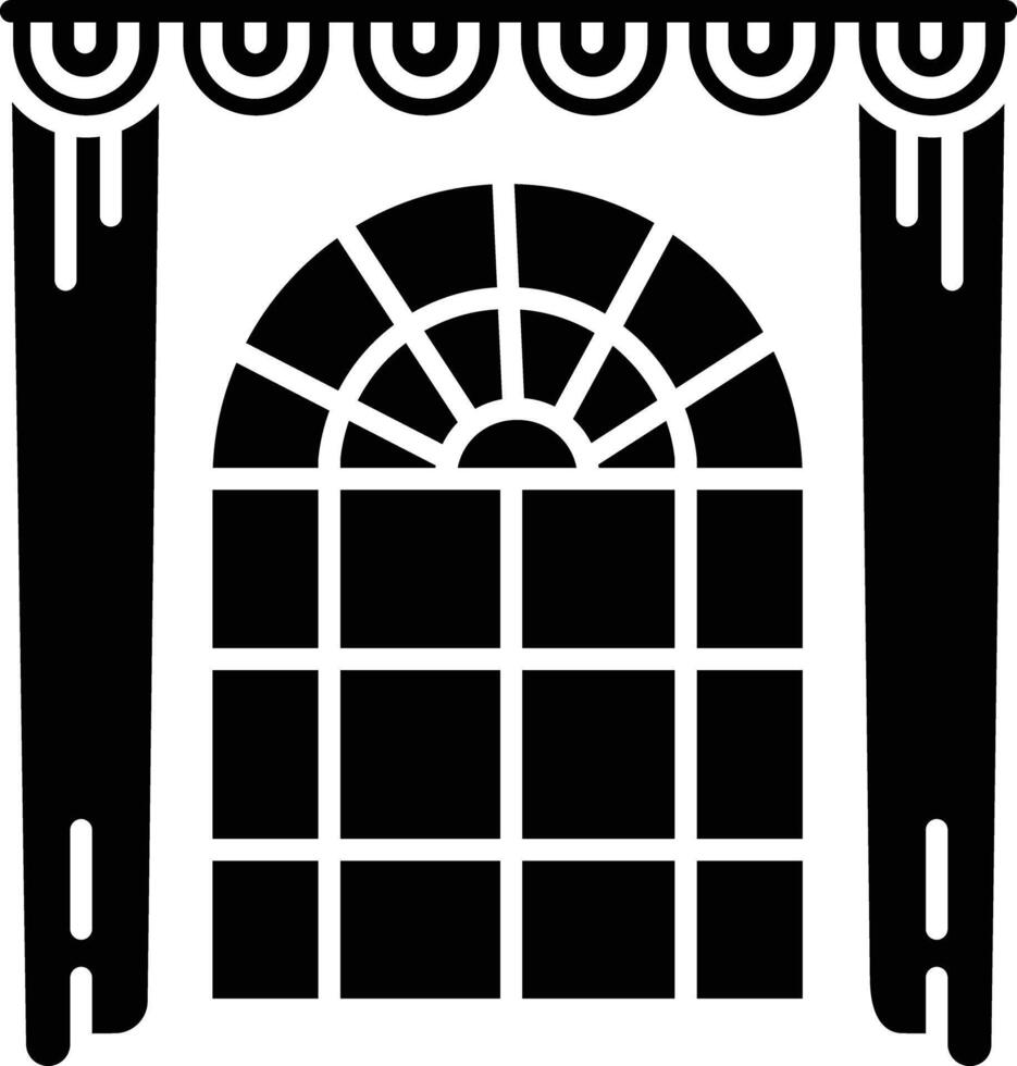 arch glasswindow solid glyph illustration vector
