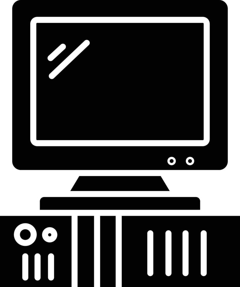 Computer solid glyph illustration vector