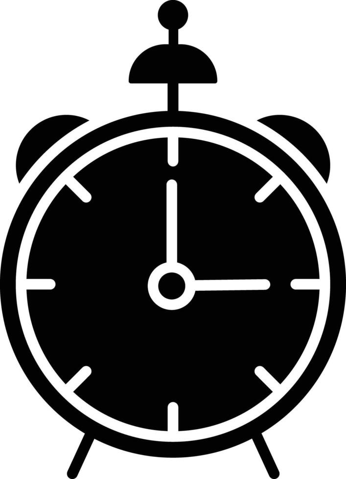Clock solid glyph illustration vector