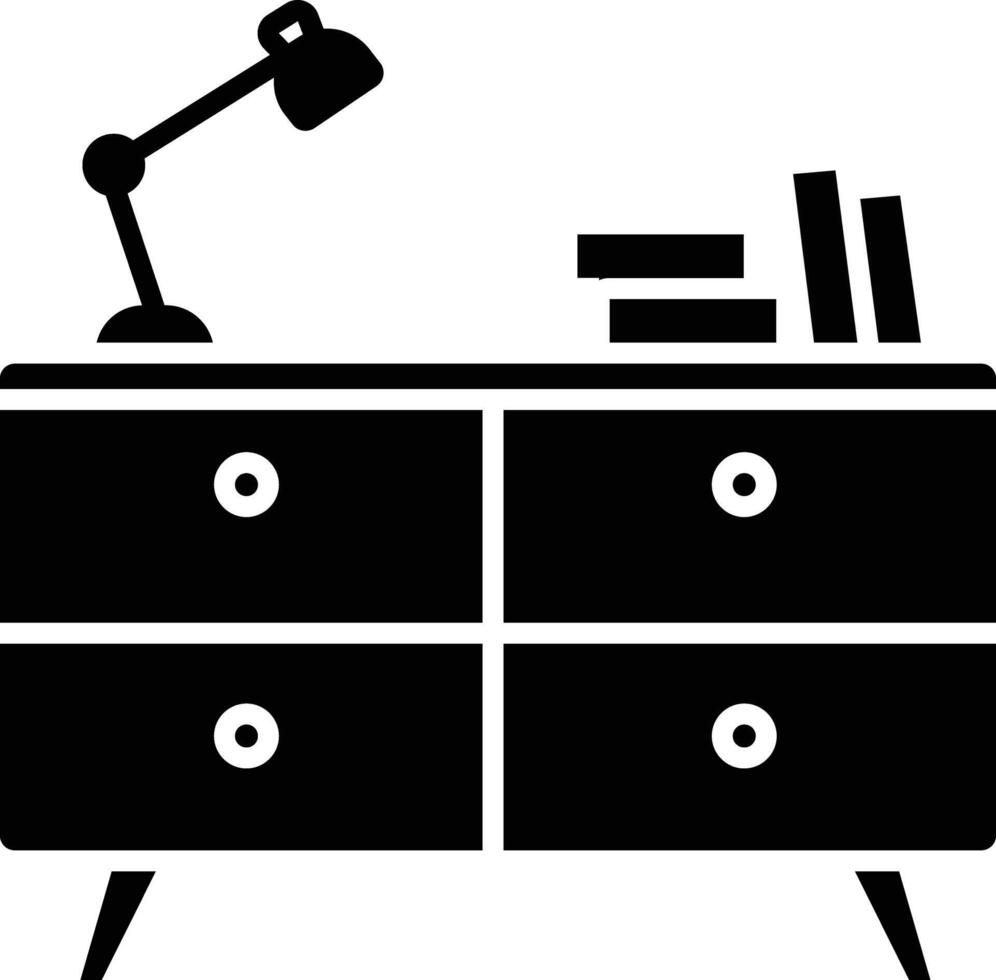 cupboard table solid glyph illustration vector