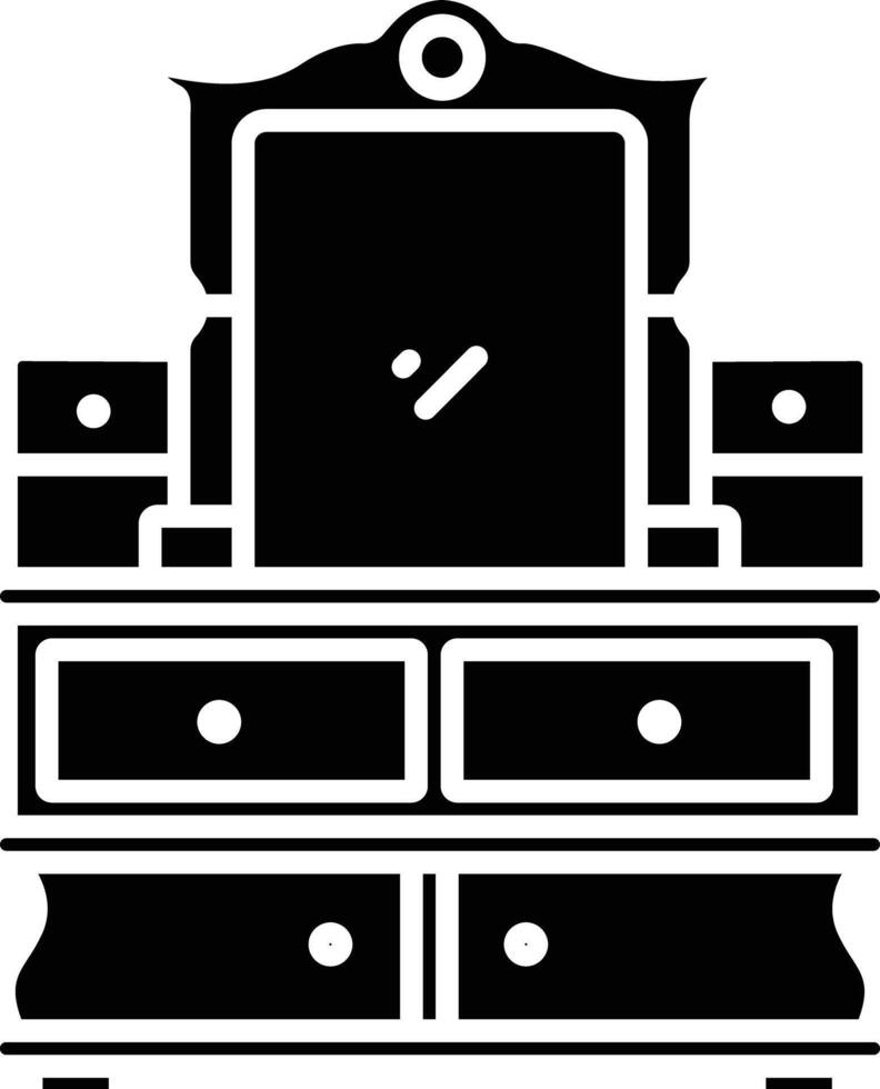 dressing table retro solid glyph illustration vector