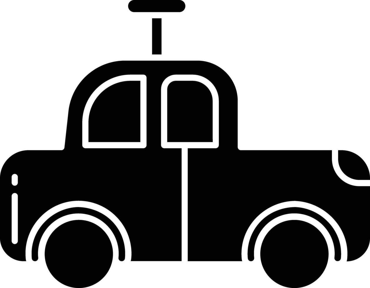 retro sedan toy car solid glyph illustration vector