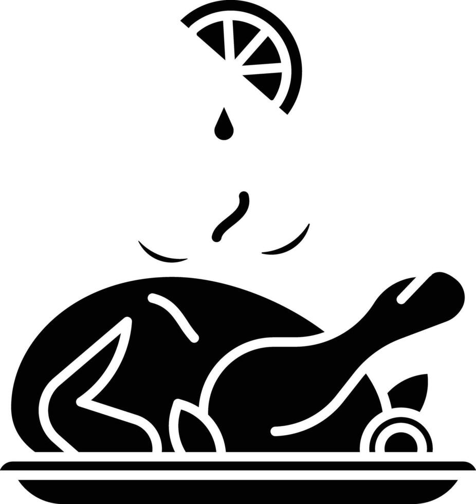 Roasted Turkey solid glyph illustration vector