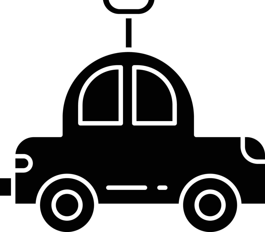 old taxi car toy solid glyph illustration vector