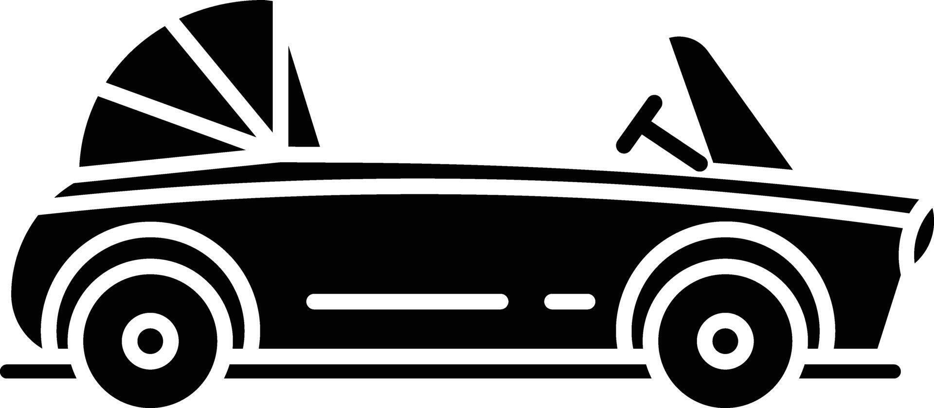 convertible car solid glyph illustration vector