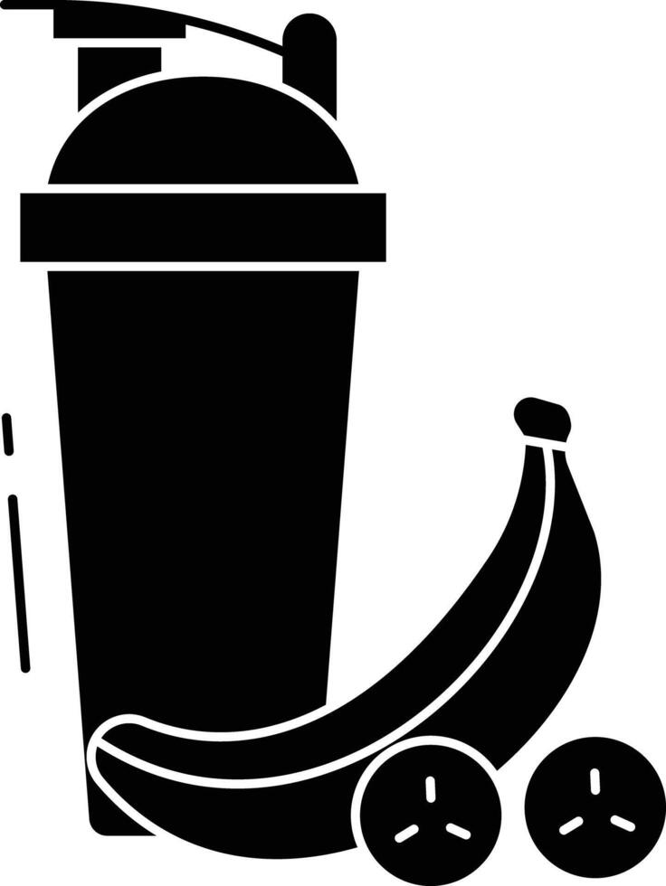 protein shake solid glyph illustration vector