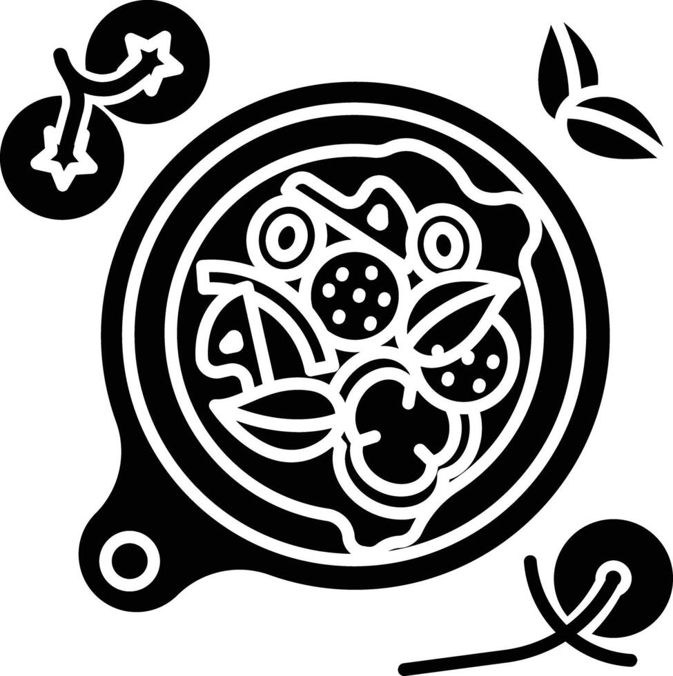Pizza solid glyph illustration vector