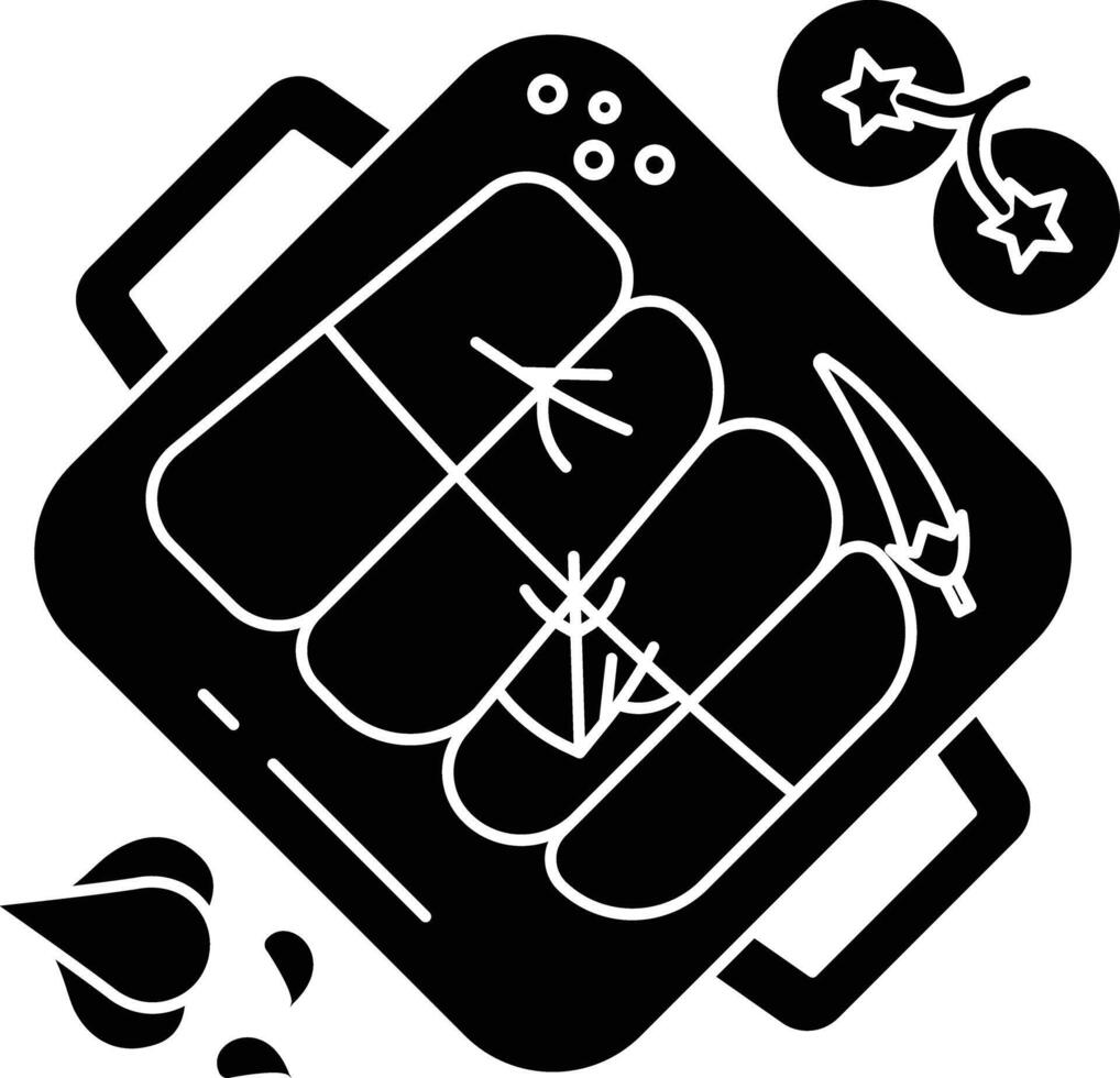 pork food solid glyph illustration vector