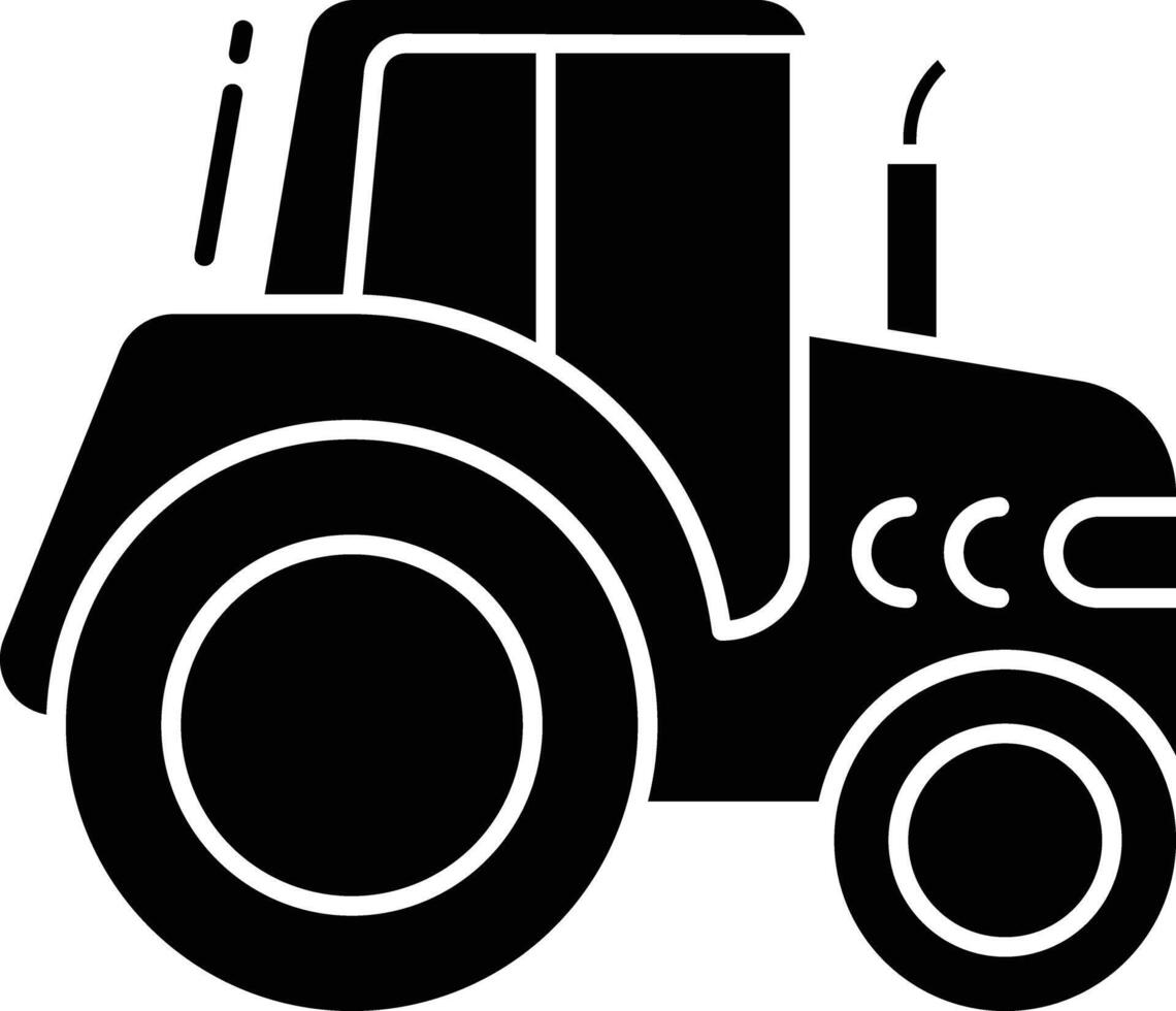 Tractor solid glyph illustration vector