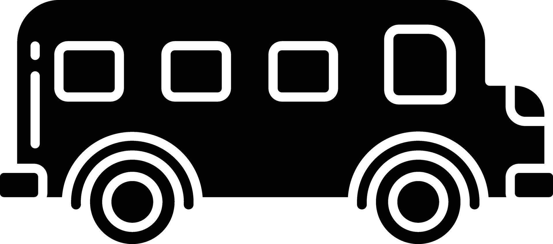 Bus solid glyph illustration vector