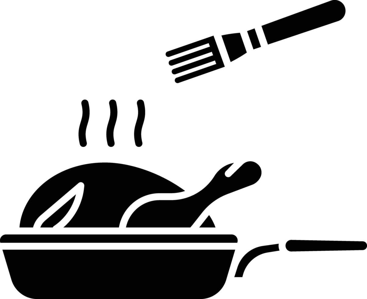 Turkey dish solid glyph illustration vector