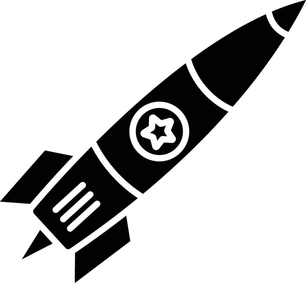 Rocket solid glyph illustration vector