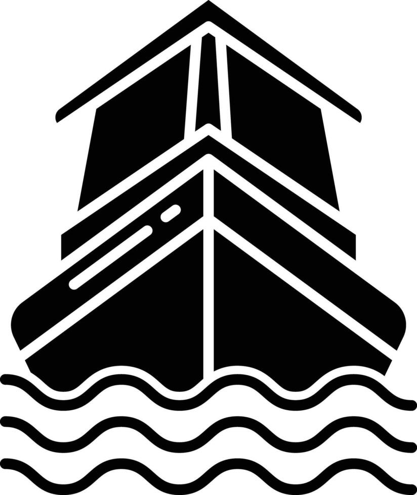 Ship solid glyph illustration vector