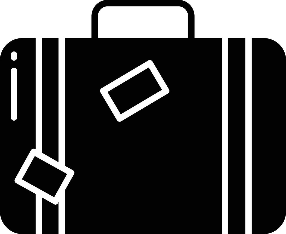 Suitcase solid glyph illustration vector