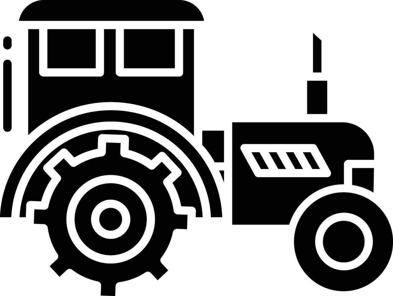 Tractor solid glyph illustration vector