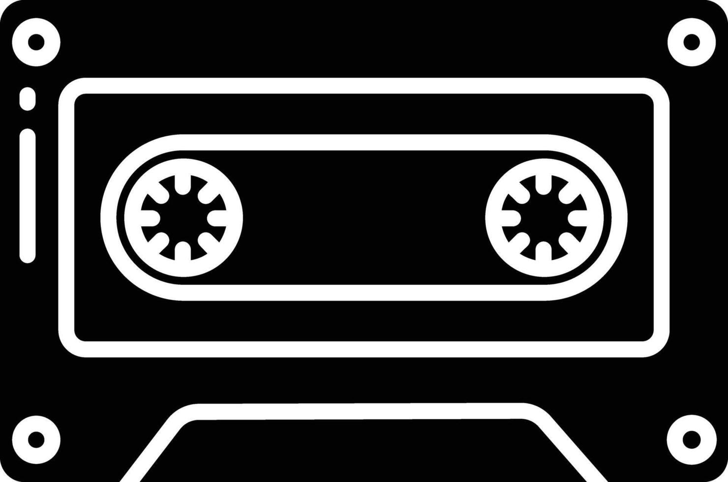 Cassette solid glyph illustration vector