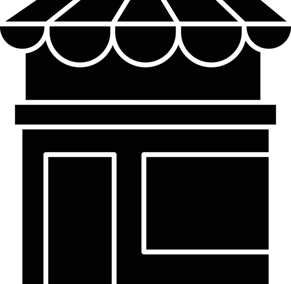 Shop solid glyph illustration vector