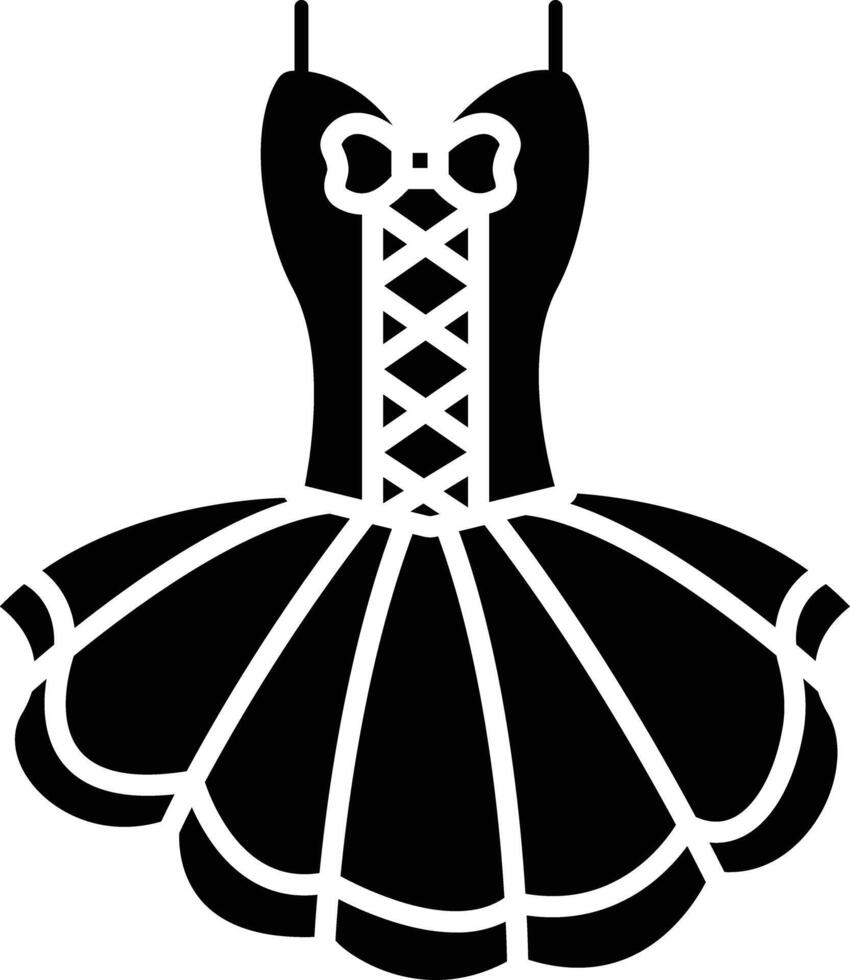 Ballet frock solid glyph illustration vector