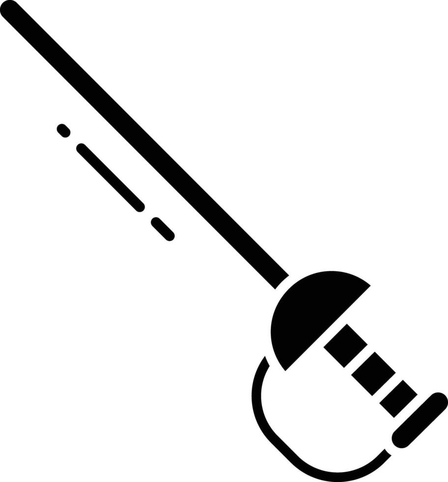 Sword solid glyph illustration vector