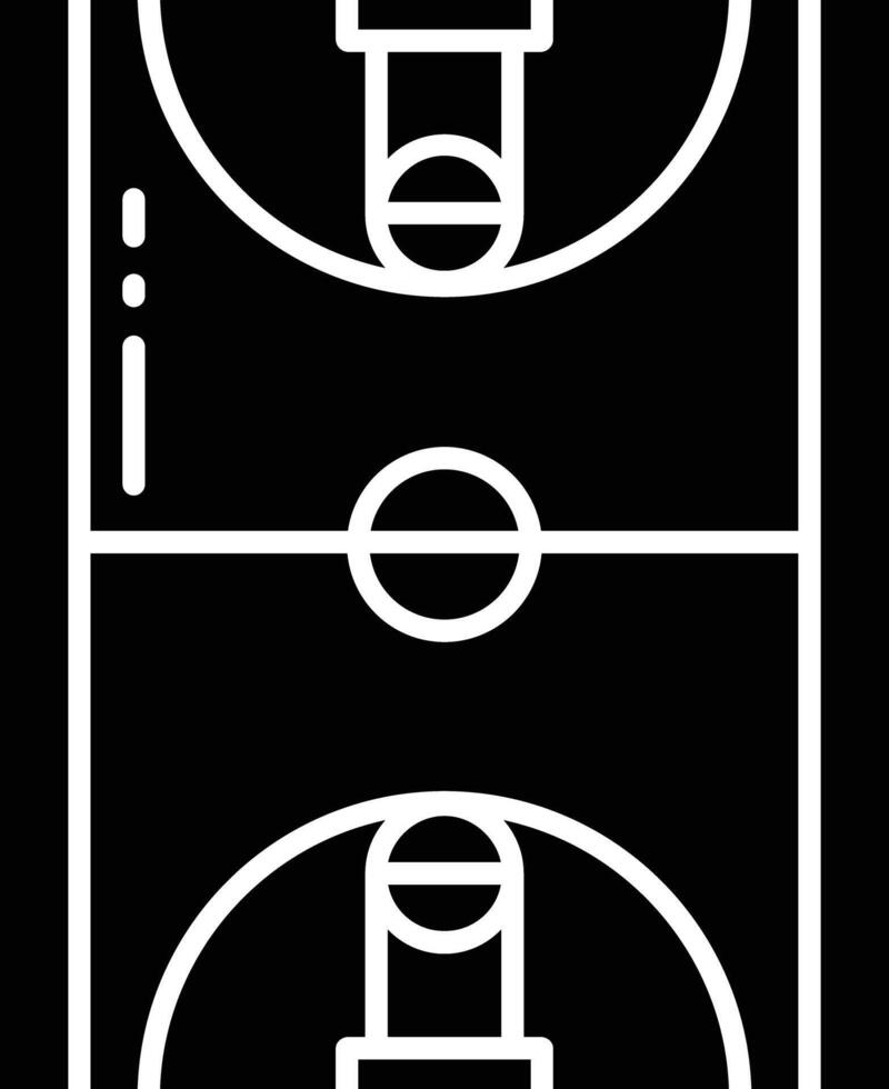 Basketball Field solid glyph illustration vector