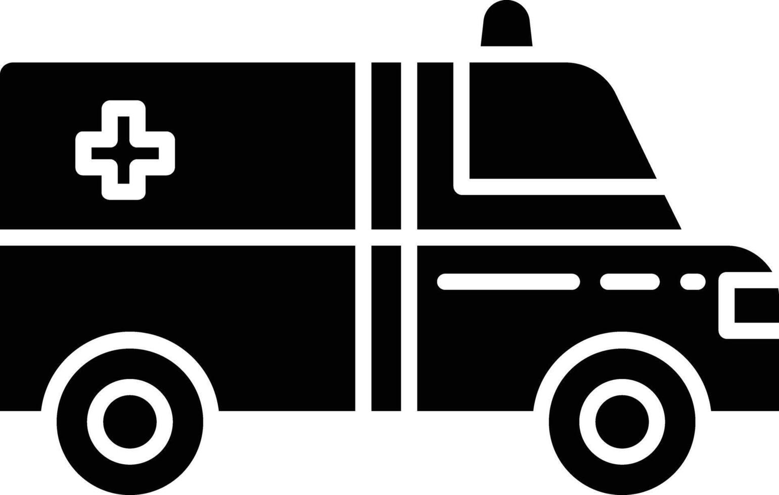 Ambulance solid glyph illustration vector