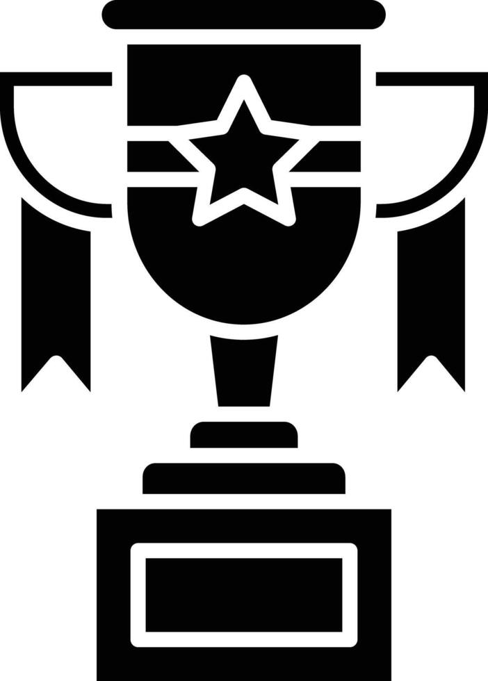 Trophy solid glyph illustration vector