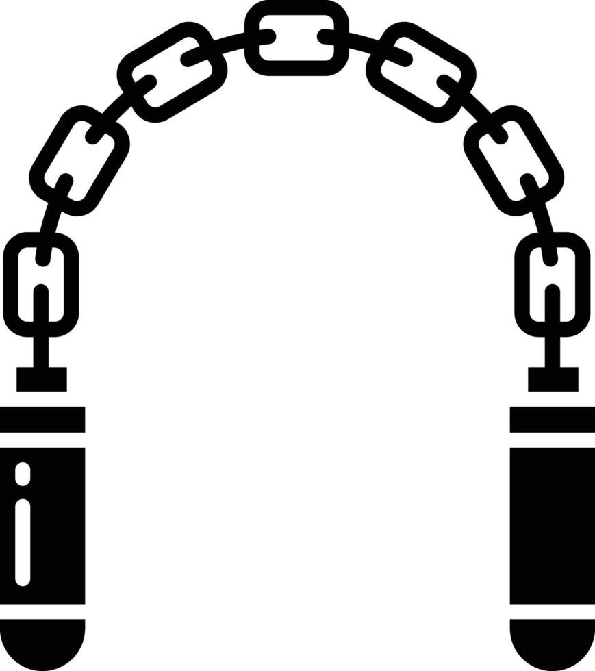 Nunchaku solid glyph illustration vector