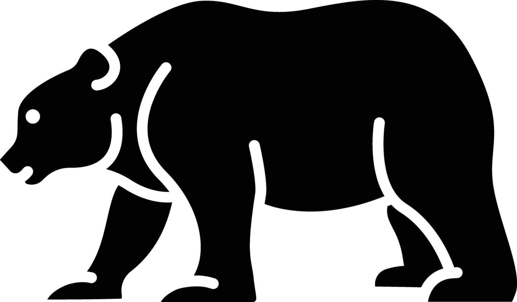 Bear solid glyph illustration vector