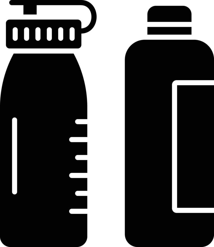 Water Bottles solid glyph illustration vector