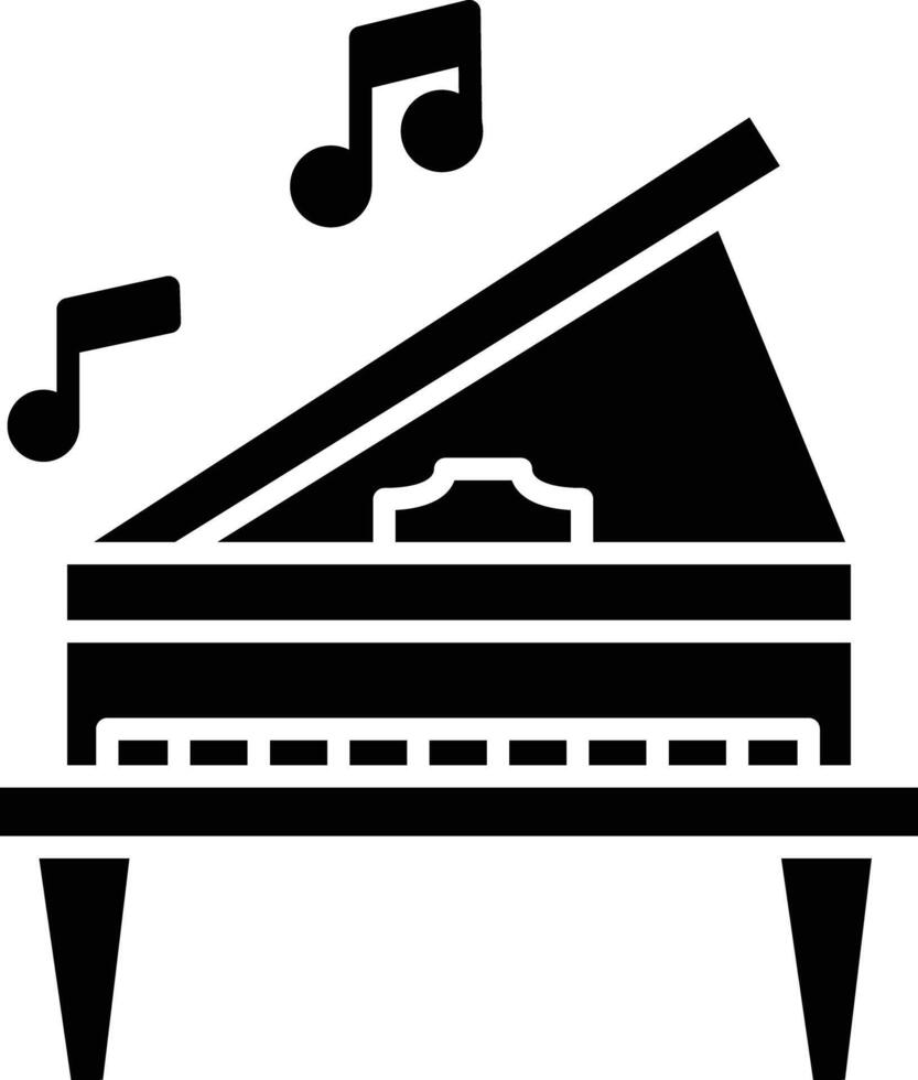 Piano Class solid glyph illustration vector