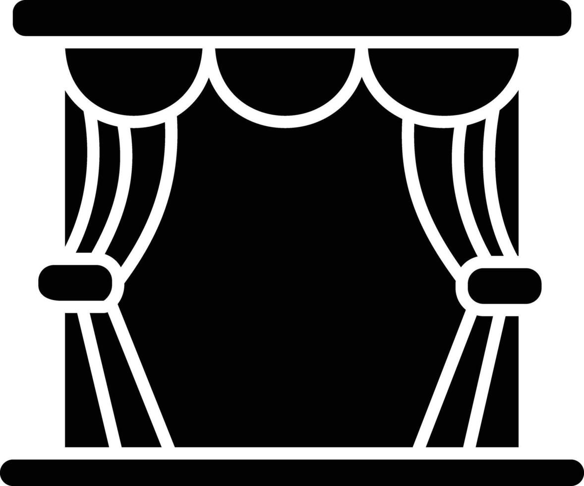 auditorium stage solid glyph illustration vector