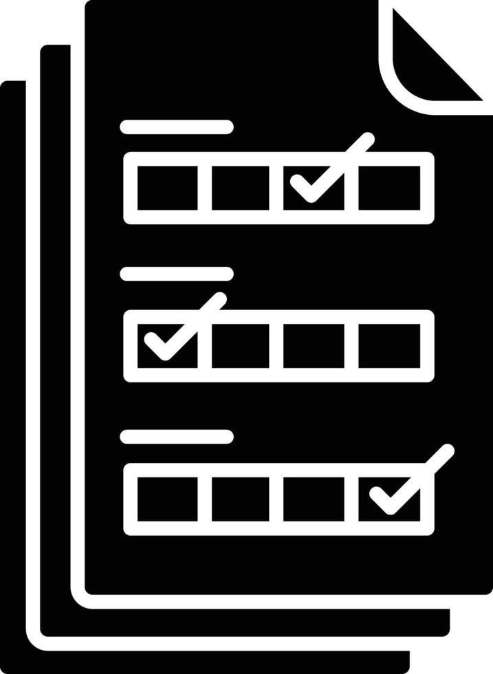 exam paper solid glyph illustration vector