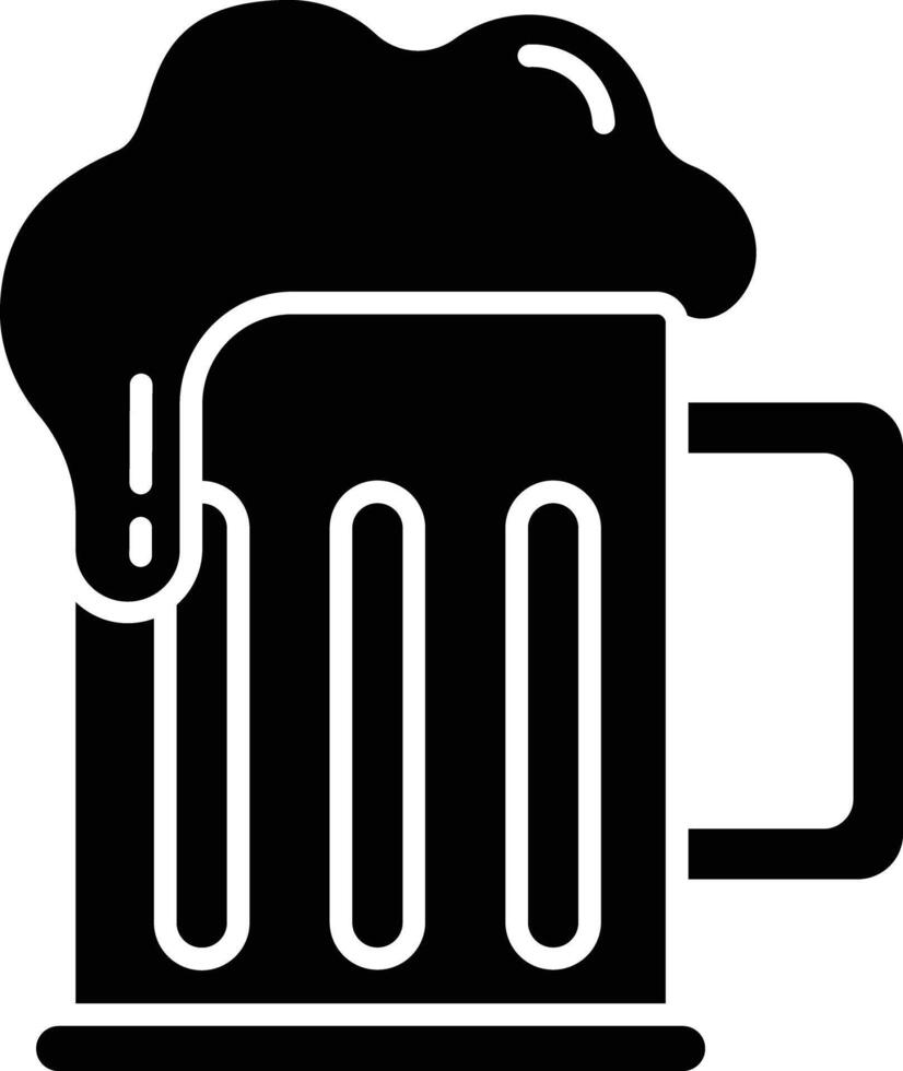 Beer solid glyph illustration vector