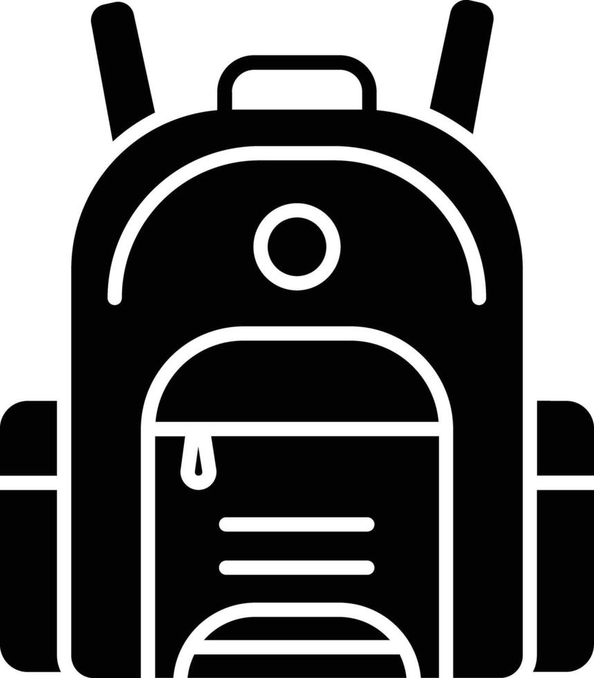 School Bag solid glyph illustration vector