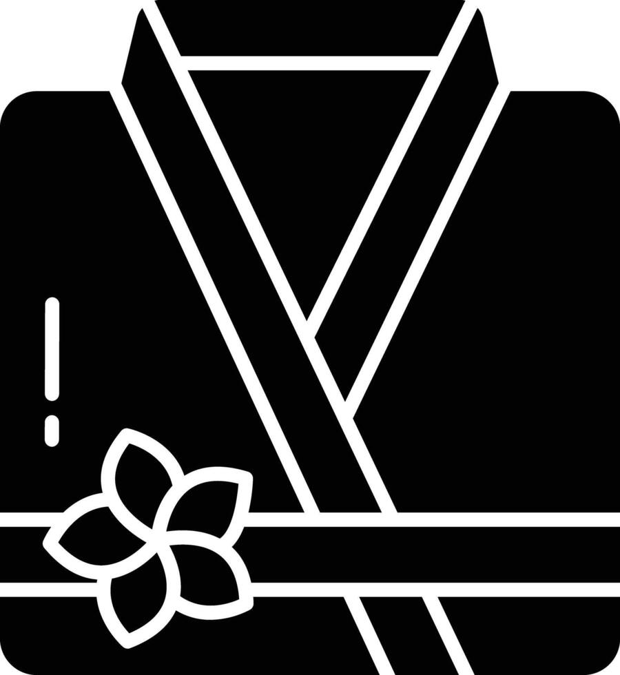 Bathrobe clothe solid glyph illustration vector