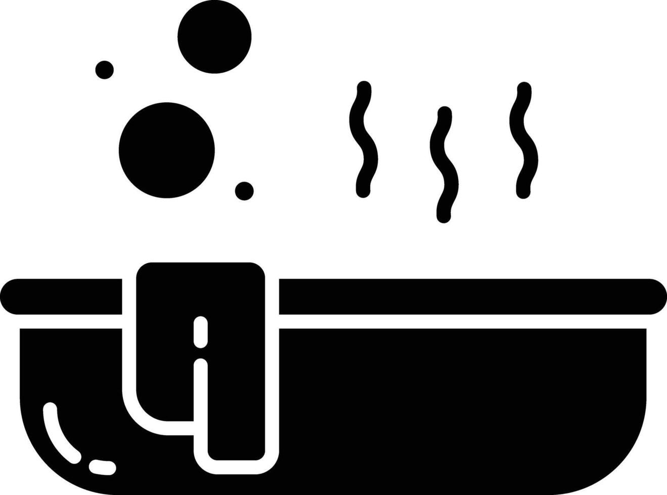 Bathtub solid glyph illustration vector