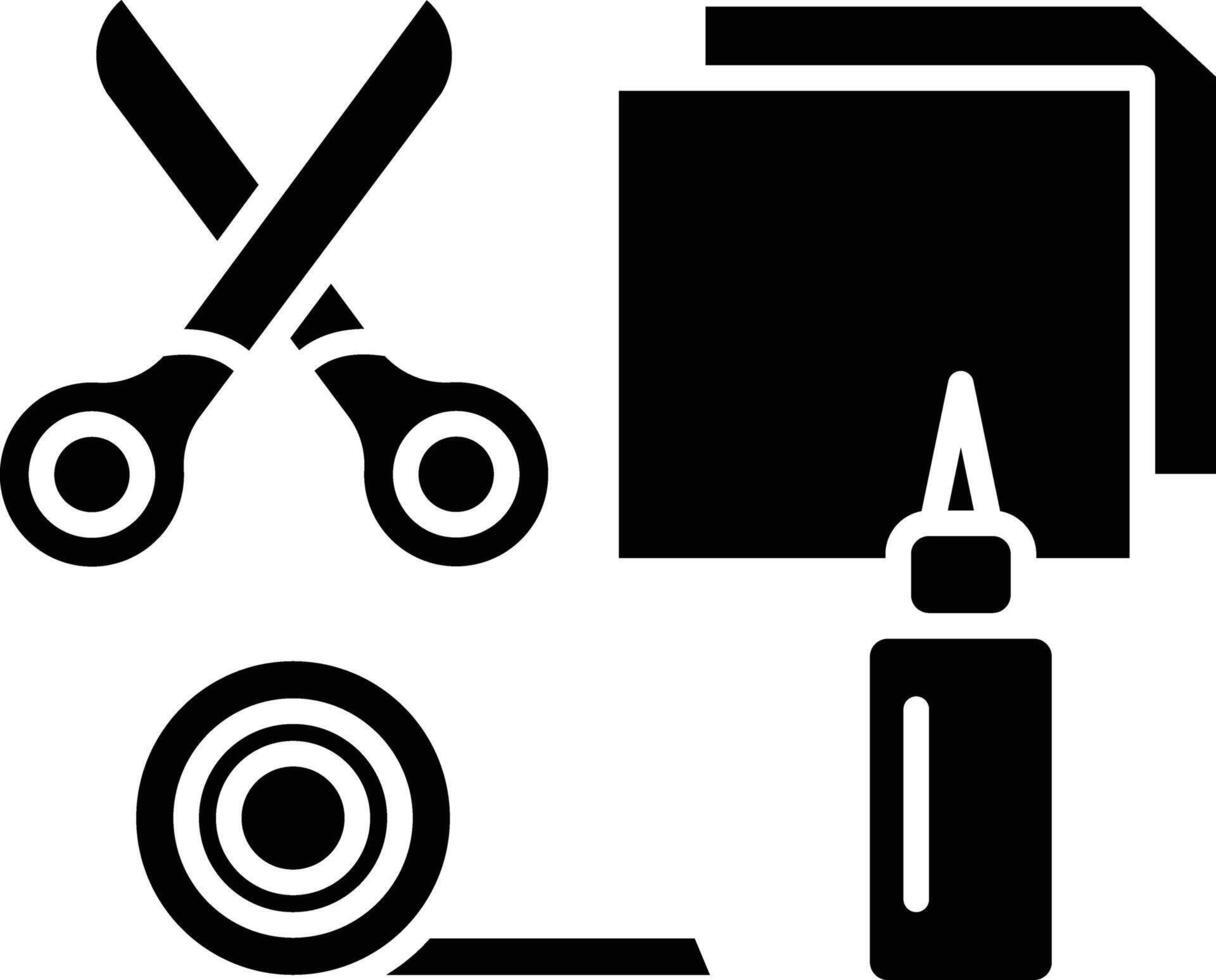 art and craft solid glyph illustration vector